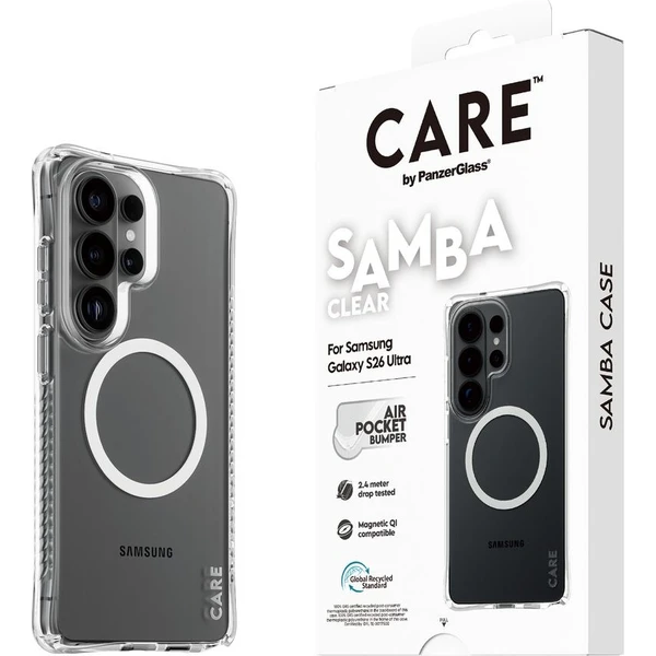 PanzerGlass® CARE Samba Qi kryt Samsung Galaxy S26 Ultra priehľadný/biely - Puzdra - Hlavný obrázok