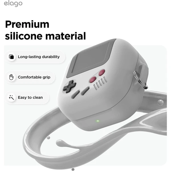 ELAGO Retro GameBoy púzdro Samsung Galaxy Buds4/Buds4 Pro svetlo šedé - Puzdra - Obrázok d_2968239fd82d4268a8d690885dd5c681