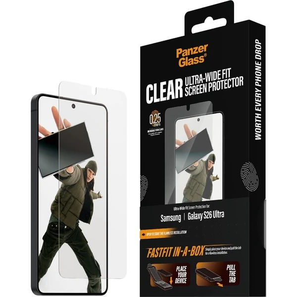 PanzerGlass® Ultra-Wide Fit sklo s bezprašným aplikačným boxom Samsung Galaxy S26 Ultra - Ochranné fólie a sklo - Hlavný obrázok