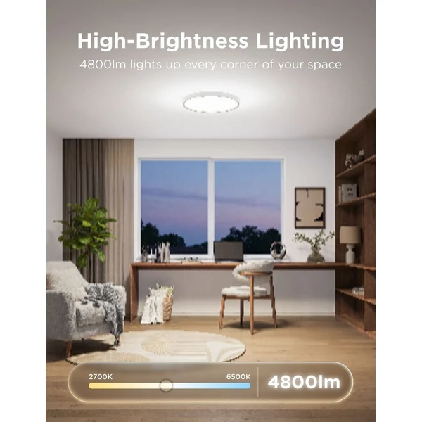Govee RGBICWW Smart duální kulaté stropní světlo 4800lm 46cm Matter bílé - Inteligentné osvetlenie - Obrázok d_2a4b37b8820b4110ae1737a0deafb188