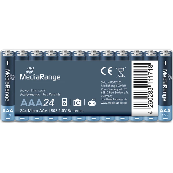 MediaRange Premium alkalické batérie Micro AAA 1,5V 24ks - Batérie - Hlavný obrázok