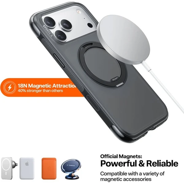 Torras Ostand O Air MagSafe kryt iPhone 17 Pro obsidiánovo čierny - Puzdra - Obrázok d_2b85f595ff274c4c9d1b1785e565b7bf