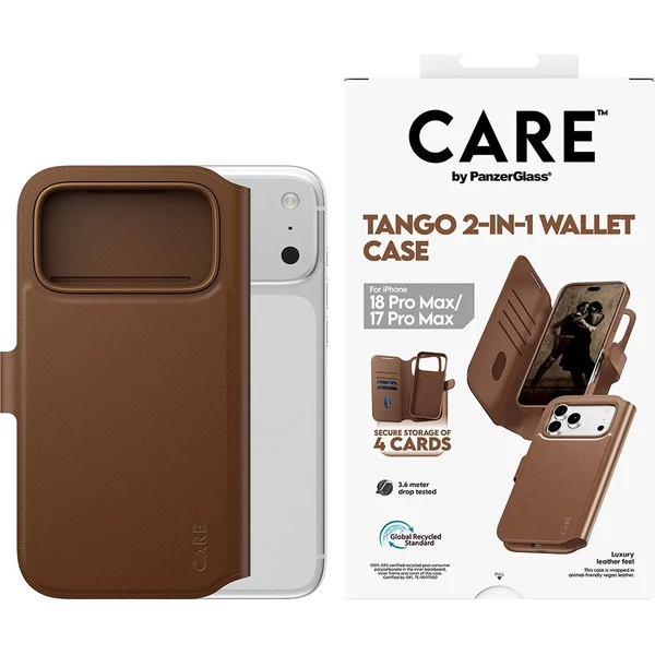 PanzerGlass CARE Tango 2v1 Wallet MagSafe pouzdro Apple iPhone 18 Pro Max/17 Pro Max hnědé - Puzdra - Obrázok d_2c5d92082aab42deb25e60f0faaf93c3