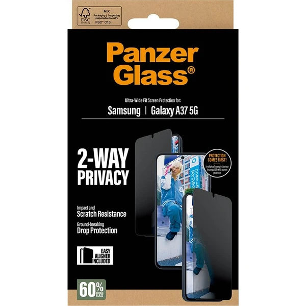 PanzerGlass® Privacy sklo s inštalačným rámčekom Samsung Galaxy A37 - Ochranné fólie a sklo - Obrázok d_2db86348e2704faea8b74b3102a51213