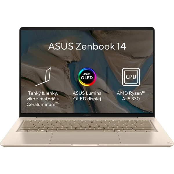 ASUS Zenbook 14 (UX3480KA-OLED020W) béžový - Notebooky - Hlavný obrázok