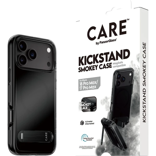 PanzerGlass CARE KickStand MagSafe kryt Apple iPhone 18 Pro Max/17 Pro Max Smokey kouřový/černý - Puzdra - Hlavný obrázok