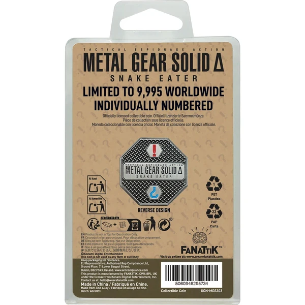 Zberateľská minca Fanattik Metal Gear Solid Delta - Naked Snake Limited Edition - Mince - Obrázok d_2f0fe941a59b461584435d8b6d318702