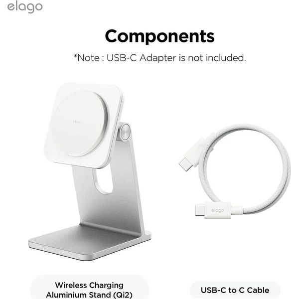 ELAGO Wireless Charging Aluminium Stand Qi2/MagSafe nabíjací stojan 15W čierny - Nabíjačky - Obrázok d_2fd6569fb58143218ac56ef9b2938899