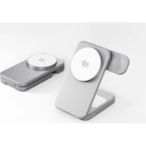 Spello ForceBase Qi2 25W 3in1 Fold MagSafe nabíjací stojan strieborný - Nabíjačky - Obrázok d_30bd476c8aca48aba498957e4c19b3db