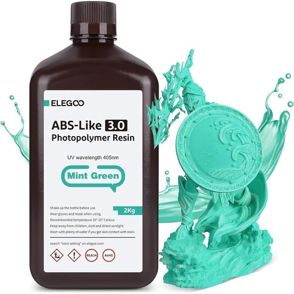 ELEGOO ABS-like Resin V3.0 2 kg mätovo zelená - Filamenty pre 3D tlačiarne - Hlavný obrázok