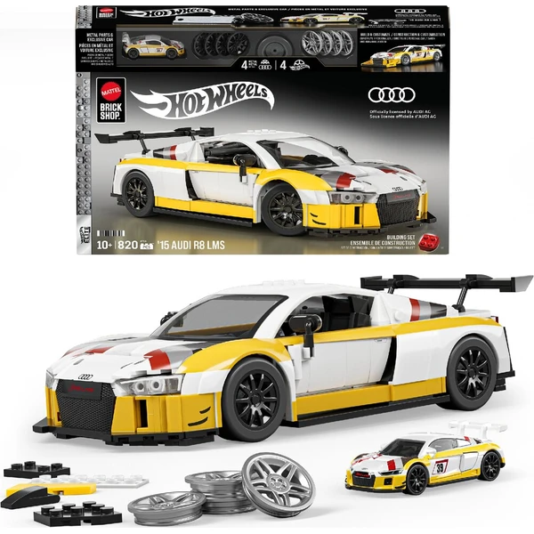 Mattel Brick Shop zostaviteľný model Hot Wheels - 15 Audi R8 LMS (Elite series) - Stavebnica - Hlavný obrázok