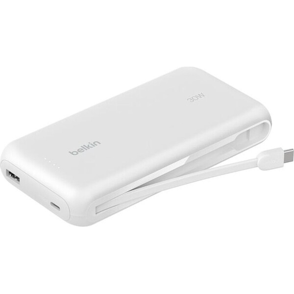 E-shop Belkin BOOST CHARGE™ USB-C PowerBanka s integrovaným USB-C káblom, 20000mAh, PD, 30W biela