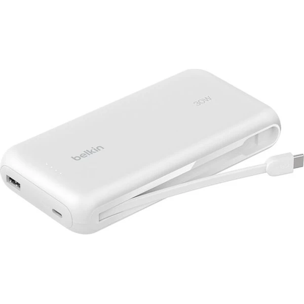 Belkin BOOST CHARGE™ USB-C PowerBanka s integrovaným USB-C káblom, 20000mAh, PD, 30W biela - Powerbanky - Hlavný obrázok