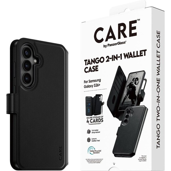 E-shop PanzerGlass® CARE Tango Qi 2v1 Peňaženka Qi puzdro Samsung Galaxy S26+ čierne