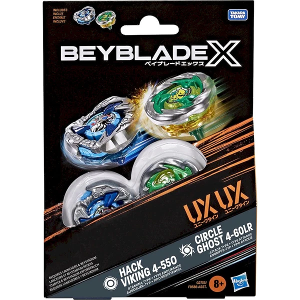 Beyblade X Circle Ghost 4-60LR UX & Hack Viking 4-55O UX Dual Pack Set - Hračky - Hlavný obrázok