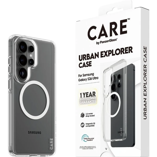 PanzerGlass® CARE Urban Qi kryt Samsung Galaxy S26 Ultra číry/biely - Puzdra - Hlavný obrázok