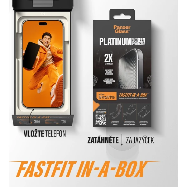 PanzerGlass Platinum sklo Apple iPhone 18 Pro/17 Pro s bezprašným instalačním boxem - Ochranné fólie a sklo - Obrázok d_348ad041e0cf4e6aa3c91846b3e0ff83