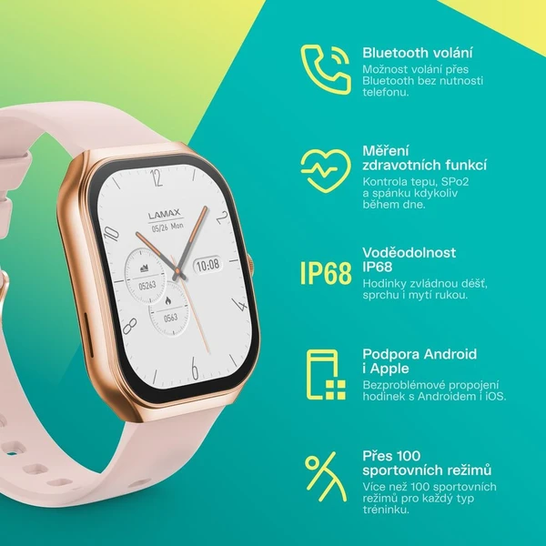 LAMAX Flow AMOLED chytré hodinky zlatoružové - Inteligentné hodinky - Obrázok d_34a2dd41fcfd4b65b94d6f34b09d9881