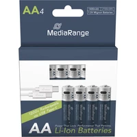 MediaRange nabíjacia USB-C Li-Ion batéria Mignon AA 1,5V 1400 mAh 4ks - Batérie