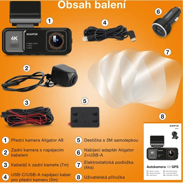 Aligator A8 autokamera predná + zadná, GPS 4K čierna - Kamery - Obrázok d_3593d1fb5851465f87556599433a041e