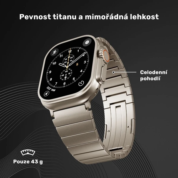 UNUM by Epico Titanium Watch Band remienok Apple Watch 42/44/45/46/49 mm prírodný titán - Remienky - Obrázok d_371029ad402940d086c03579fb656108