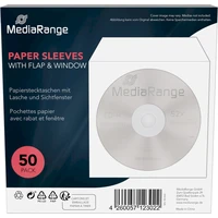 MediaRange obálka papier s chlopňou a okienkom 50ks - Obaly na disky