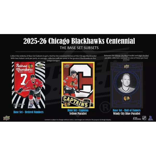 Hokejové karty 2025-26 Upper Deck Chicago Blackhawks Centennial Hobby Box - Hokejové karty - Obrázok d_3861484384134c878fe8fae395e25790