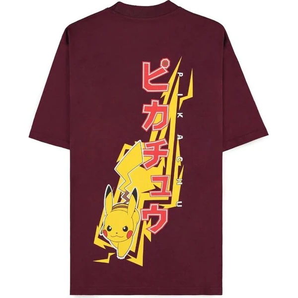 Tričko Pokémon - Pikachu Wine Red (Loose Fit) M - Tričká - Obrázok d_38ddb769a70d4eaeb379656515691803