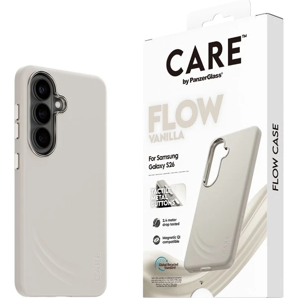 PanzerGlass® CARE Flow Qi kryt Samsung Galaxy S26 Vannila - Puzdra - Hlavný obrázok