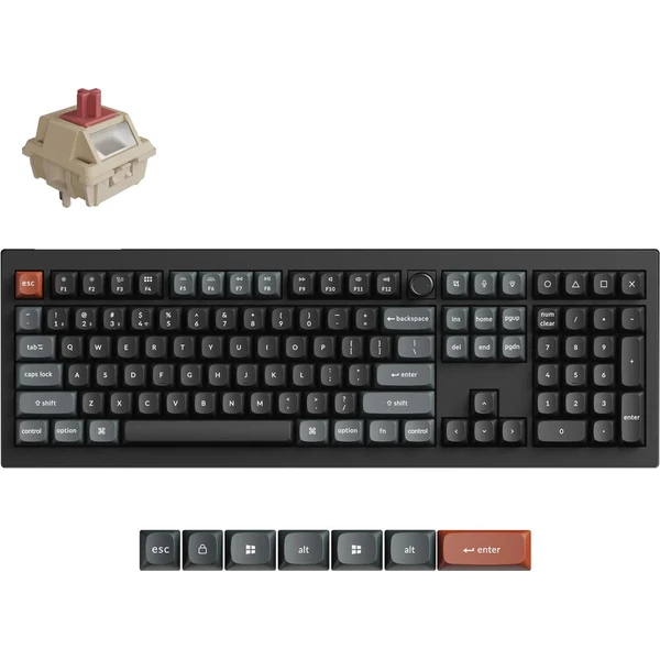 Keychron V6 Ultra 8K Keychron Silk POM Red bezdrôtová herná klávesnica (US) čierna - Klávesnice - Hlavný obrázok