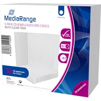 MediaRange 2 CD 10,4 mm 5 ks priehľadný - Obaly na disky