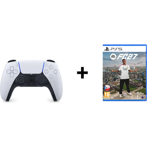 DualSense Wireless Controller biely + EA Sports FC 27 - Herné ovládače - Hlavný obrázok