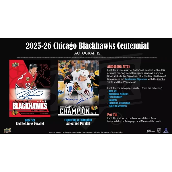 Hokejové karty 2025-26 Upper Deck Chicago Blackhawks Centennial Hobby Box - Hokejové karty - Obrázok d_3e8ea7de19ee4e2b9c204b827622855c