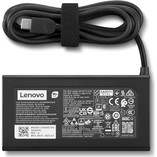 Lenovo USB-C 100W AC Adaptér-EU napájací adaptér čierny - Nabíjačky - Obrázok d_3fddf30e25c34c1a9d47904153fe82fd