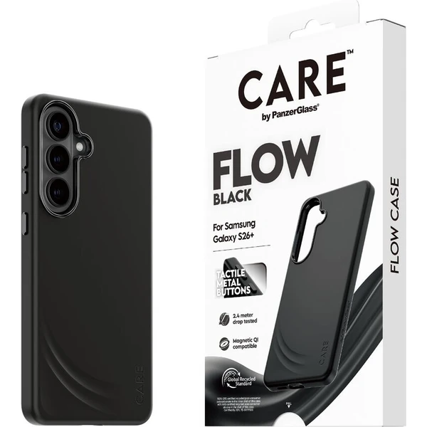 PanzerGlass® CARE Flow Qi kryt Samsung Galaxy S26+ čierny - Puzdra - Hlavný obrázok