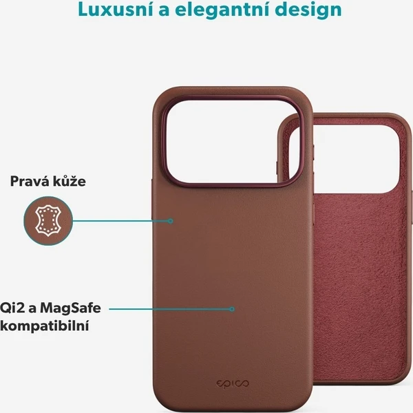 Epico Leather Pro Mag+ MagSafe/Qi2 kožený kryt iPhone 17 Pro/18 Pro hnědý - Puzdra - Obrázok d_40caa39c719444c69b98fbe94c8e6acb