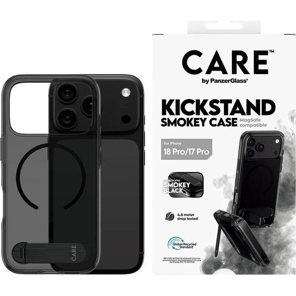 PanzerGlass CARE KickStand MagSafe kryt Apple iPhone 18 Pro/17 Pro Smokey kouřový/černý - Puzdra - Obrázok d_4115384a35df49e099661393fc11d259