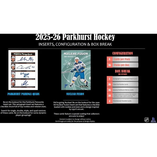 2025-26 Upper Deck Parkhurst Hockey Hobby Box - Hokejové karty - Obrázok d_42510431e4ca4ed6af336e04b1143d38