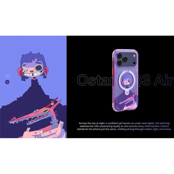 Torras Ostand Q3 Air Gawx Limited MagSafe kryt iPhone 17 Pro Neon night muse - Puzdra - Obrázok d_4312022394cd440196fe3cc0175e73ba