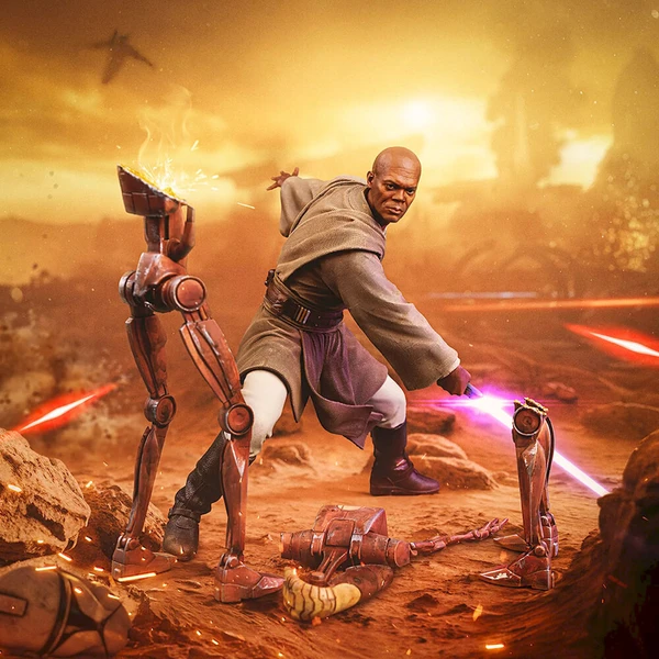 Soška Iron Studios Star Wars: Mace Windu Art Scale 1/10 - Sochy a sošky - Obrázok d_43153d68ee304dbf979410536aea4dd7
