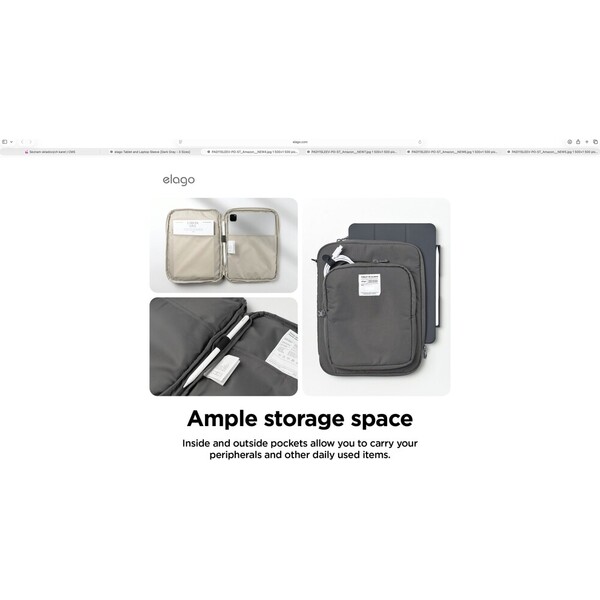 ELAGO Tablet Sleeve puzdro pre 11'' iPad/Tablet tmavosivé - Puzdra - Obrázok d_4322b3e2570b47fda13b9dfc19753f5f