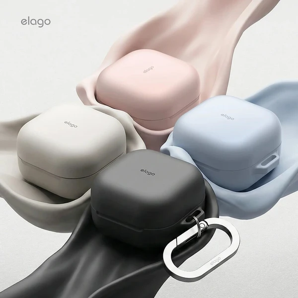 ELAGO Silicone Hang Case pouzdro pro Samsung Galaxy Buds4/Buds4 Pro béžové - Puzdra - Obrázok d_43cc76e7855a4d59843f3abbd83cb7c5