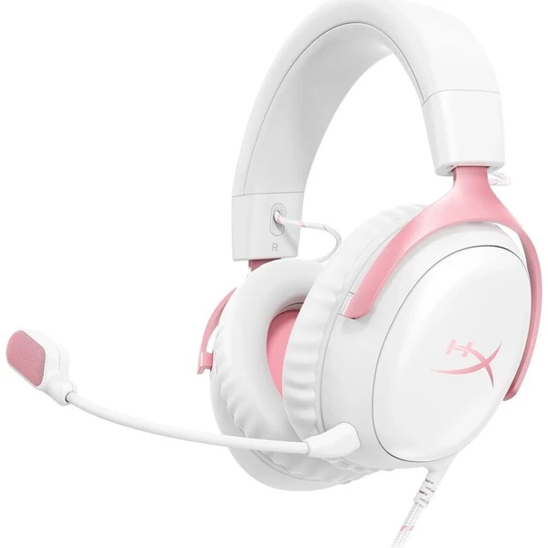 HyperX Cloud III herní headset bílý/růžový - Slúchadlá - Hlavný obrázok