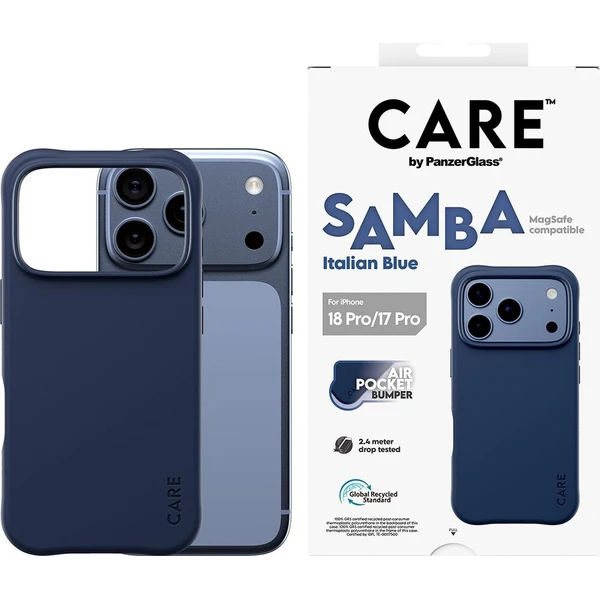 PanzerGlass CARE Samba MagSafe kryt Apple iPhone 18 Pro/17 Pro Italian Blue modrý - Puzdra - Obrázok d_45039d166d1345fb980f072fcf76df33