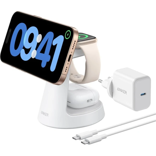 Anker MagGo MagSafe nabíjačka (15W) biela - Nabíjačky - Hlavný obrázok