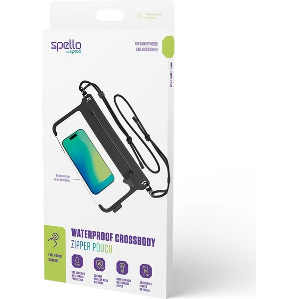 Spello vodotesné crossbody puzdro na zips čierne - Puzdra - Obrázok d_4885ef0685b6423c847c83d55d416008