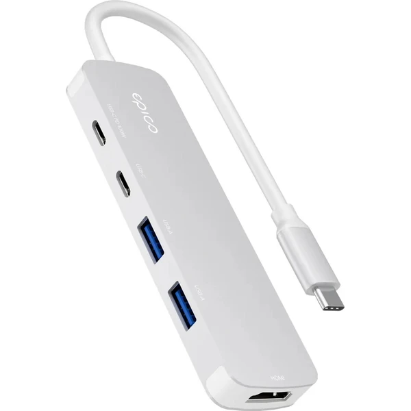 Epico UltraHub 5in1 Slim Alu USB-C Hub EH15 | 100W USB-C PD | 2× USB-A, 2× USB-C, 1× HDMI | Sladené - USB huby - Hlavný obrázok