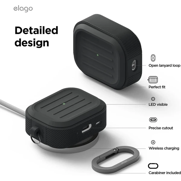 ELAGO Armor Hang Case pouzdro pro Apple Airpods Pro 3 černé - Puzdra - Obrázok d_4d5ea9f2b4554479994fa057fbf26e4d