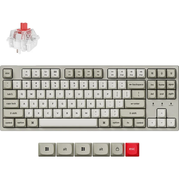 Keychron C1 Pro 8K Keychron Super Red herná klávesnica (US) retro - Klávesnice - Hlavný obrázok