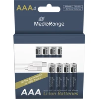 MediaRange dobíjateľné USB-C Li-Ion batérie Micro AAA 1,5V 500 mAh 4ks - Batérie